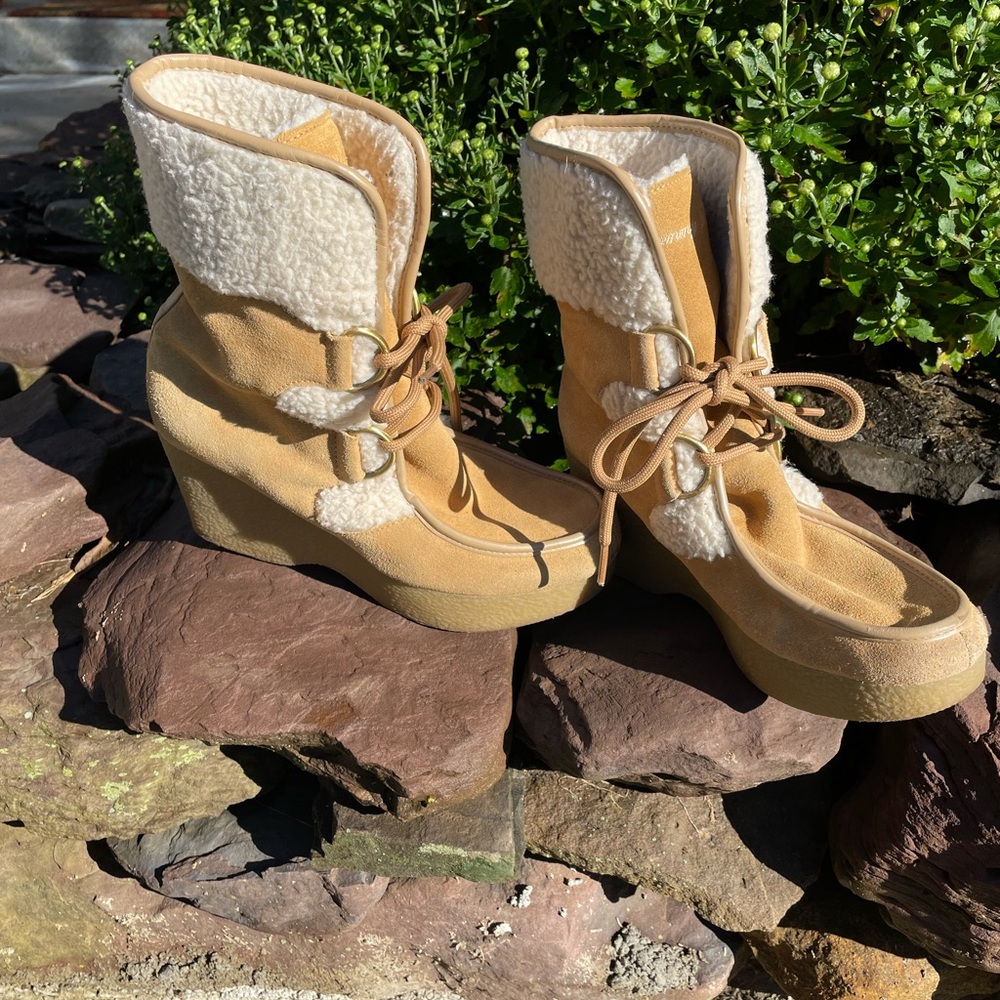 Tommy Girl Suede Wedge Boots